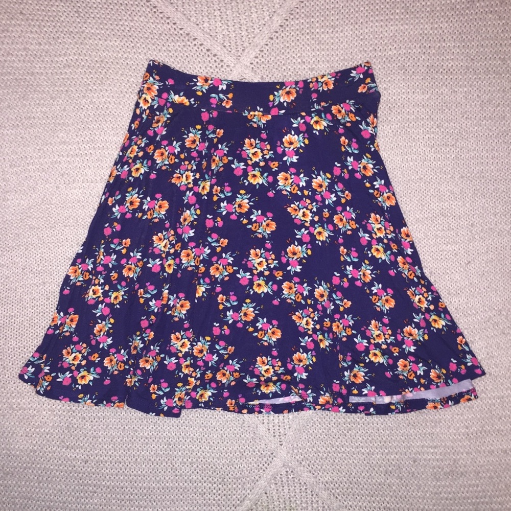 NWT Navy Floral Skater Skirt